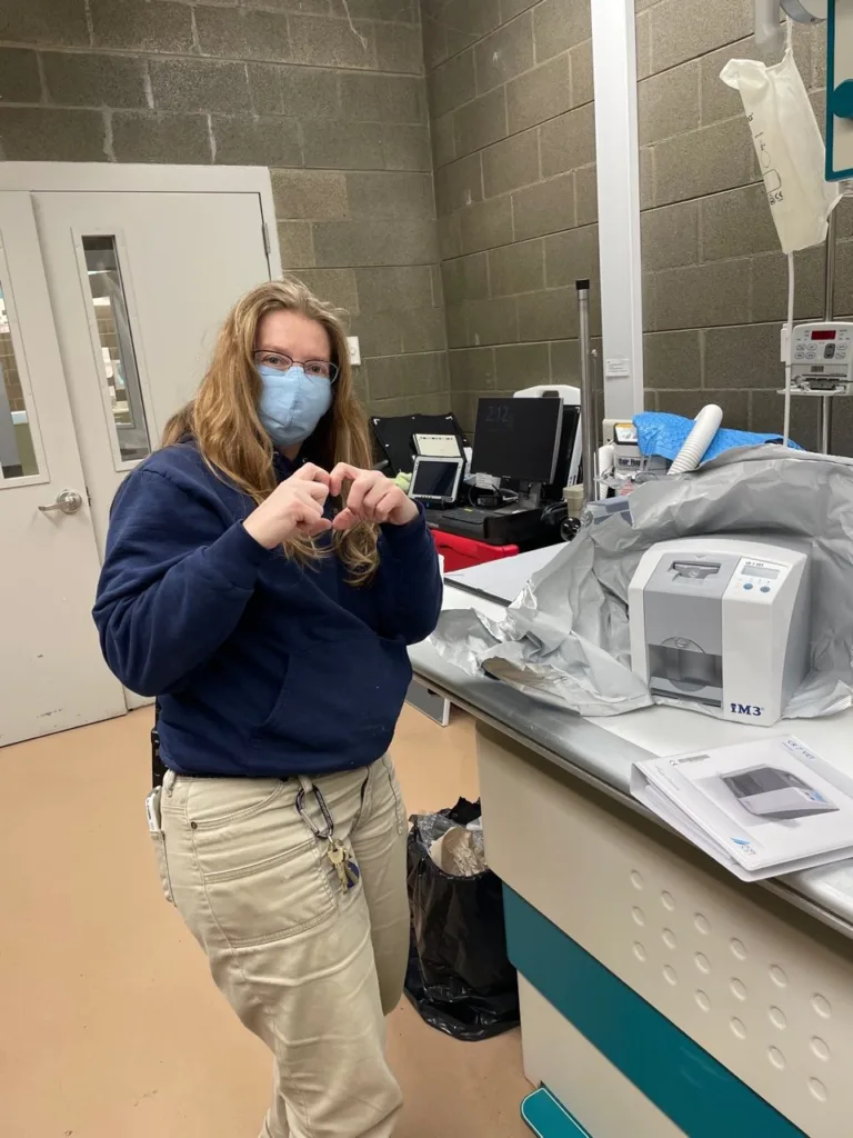 Dental Radiography technicial makes a Heart with her fingers